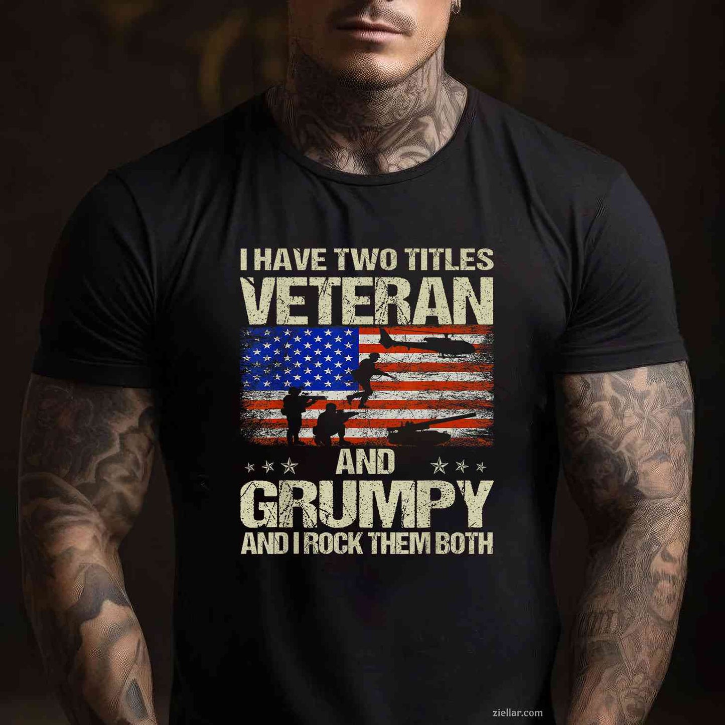 I Have Two Titles Veteran And Grumpy Funny Dad T-Shirt And Tee For Men