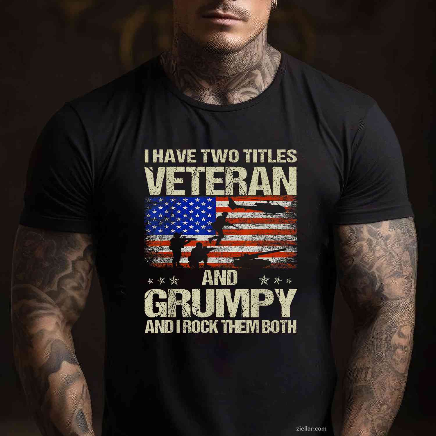 I Have Two Titles Veteran And Grumpy Funny Dad T-Shirt And Tee For Men