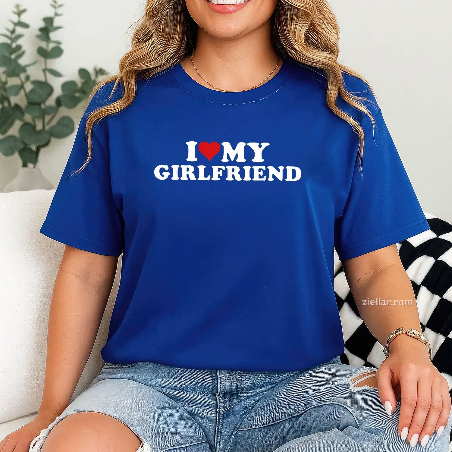I Love My Hot Girlfriend I Heart My Hot Girlfriend GF Tee and T-Shirt, Funny Relationship Gift T-Shirt for Couples and Adults