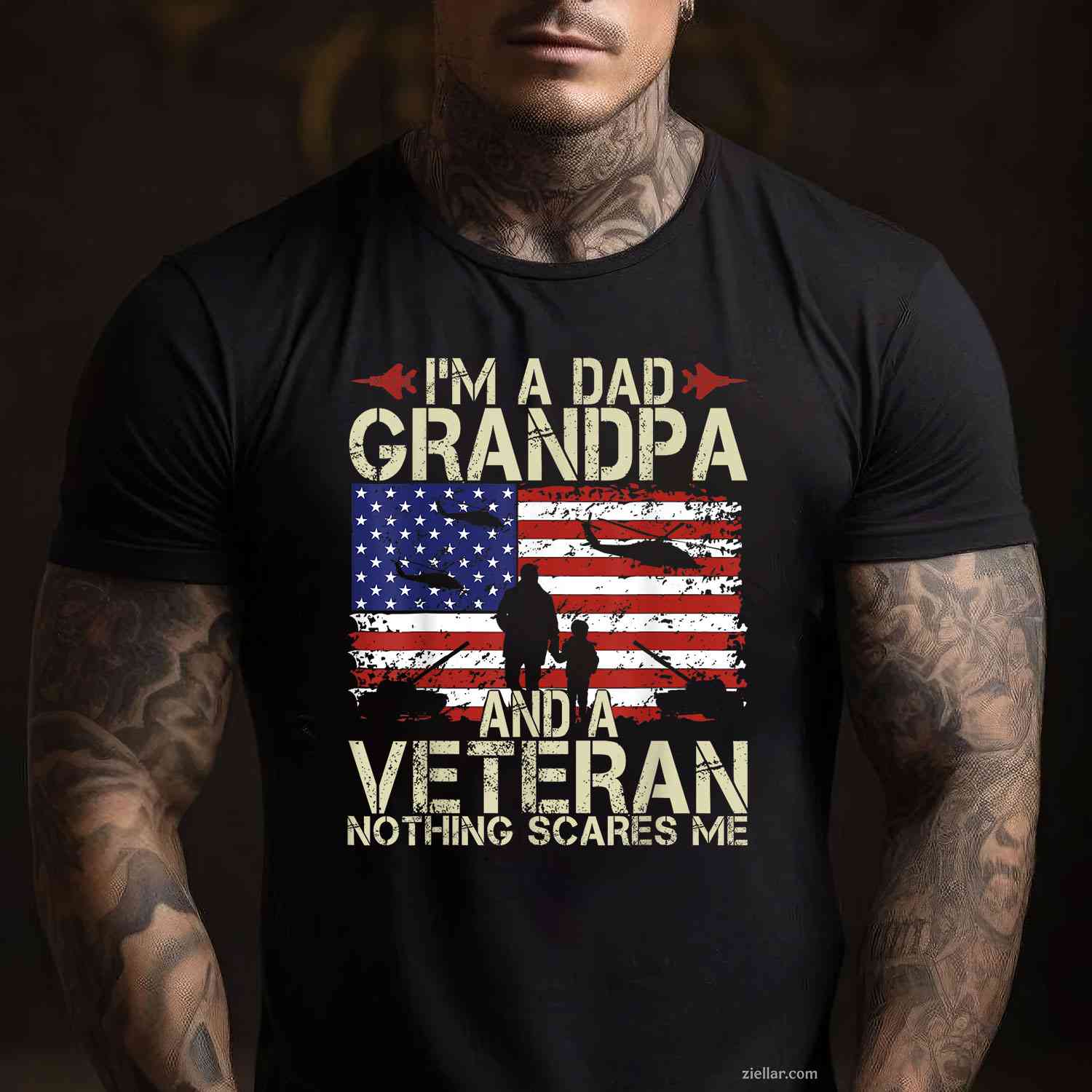 I'M A Dad, Grandpa, And Veteran, A Perfect Fathers Day Papa Grandpa Gift T-Shirt And Tee