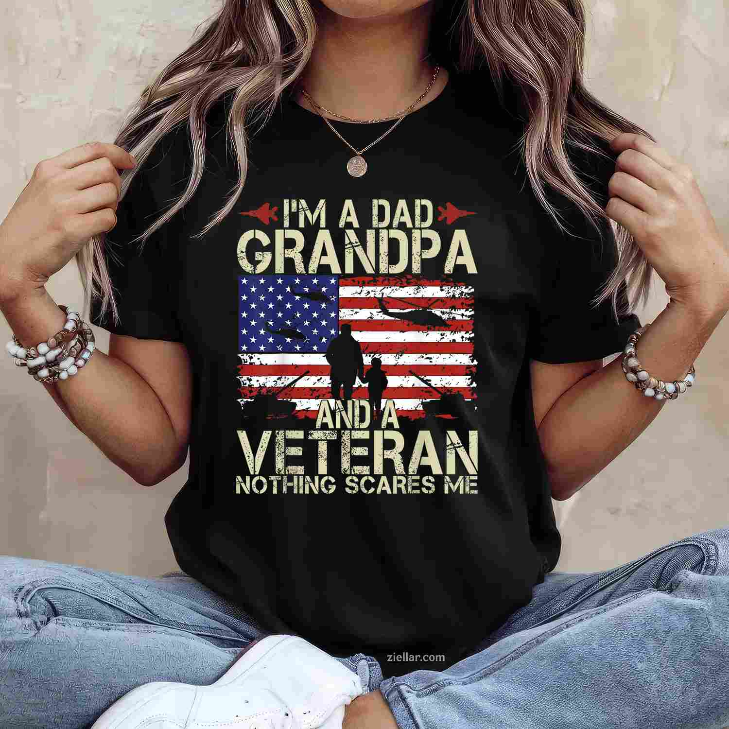 I'M A Dad, Grandpa, And Veteran, A Perfect Fathers Day Papa Grandpa Gift T-Shirt And Tee