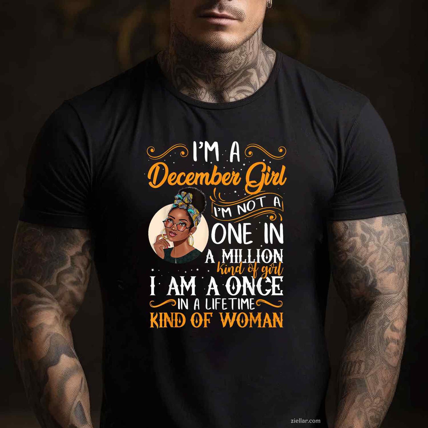 I'M A December Girl Black Women Sagittarius Birthday T-Shirt_ Zodiac Sign Tee, Perfect Birthday Gift
