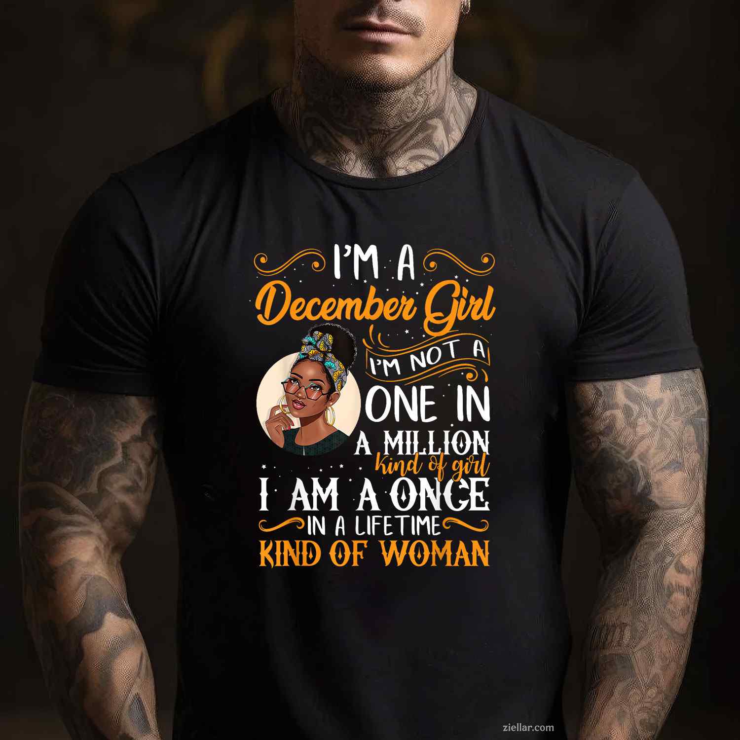 I'M A December Girl Black Women Sagittarius Birthday T-Shirt_ Zodiac Sign Tee, Perfect Birthday Gift