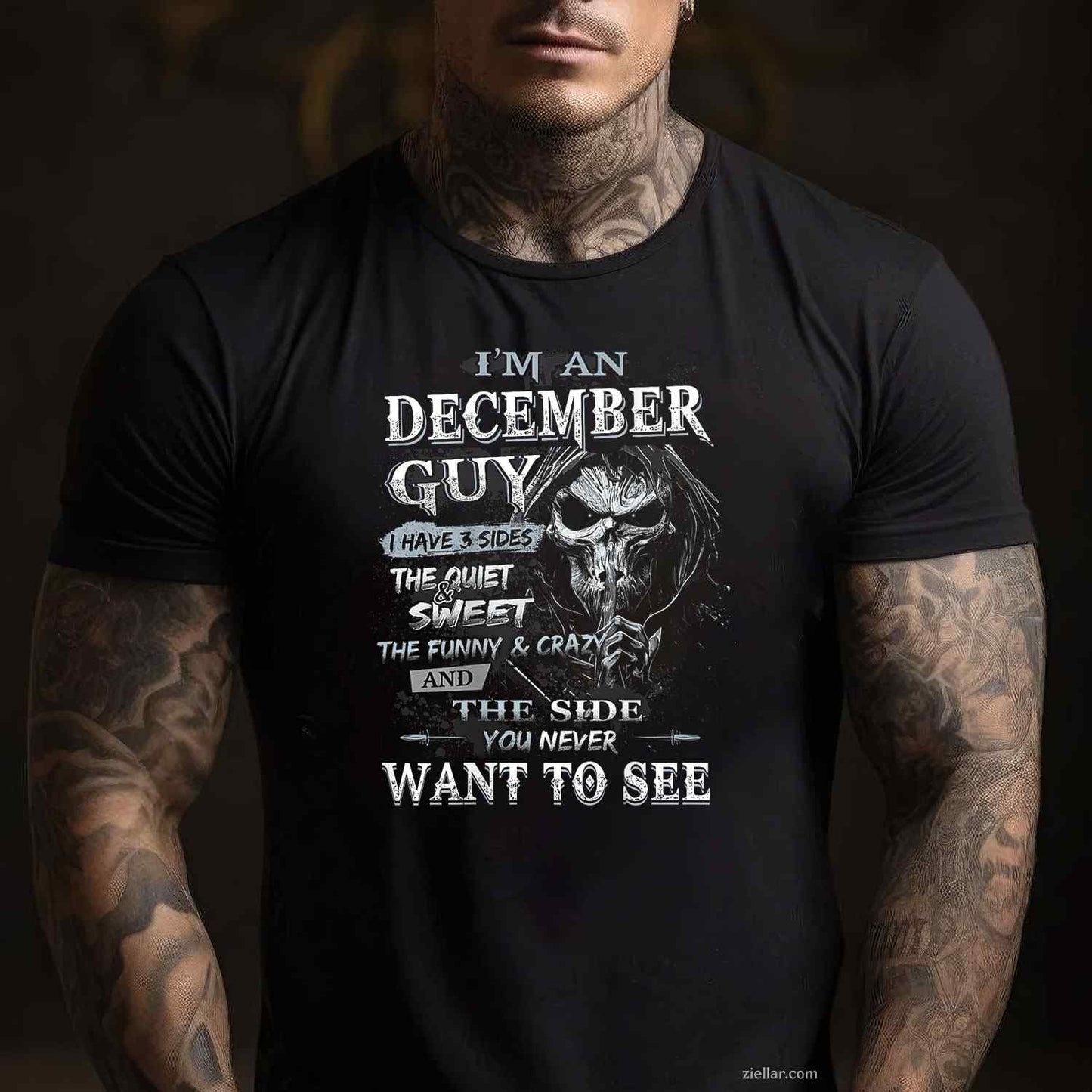 I'M An December Guy I Have 3 Sides The Quiet And Sweet T-Shirt_ Cool Birthday Tee For Men, Perfect Winter Gift