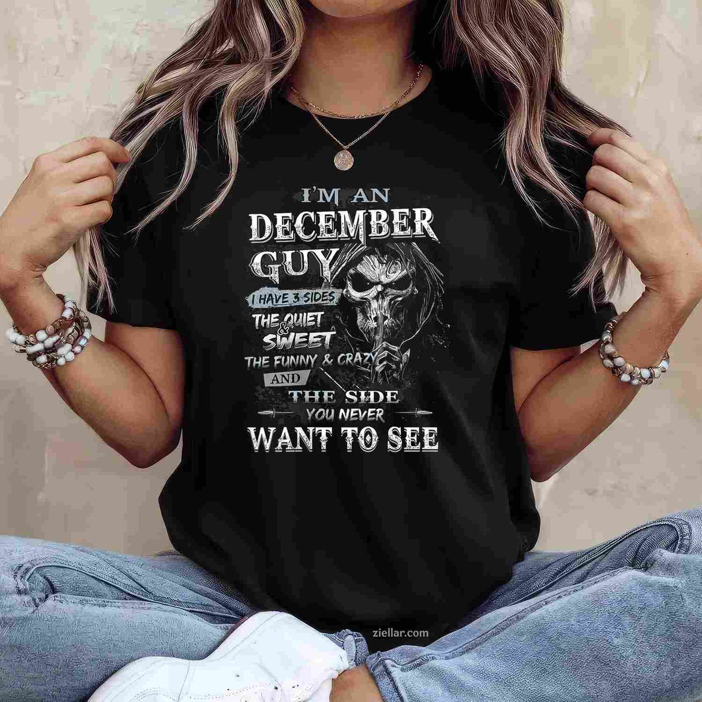 I'M An December Guy I Have 3 Sides The Quiet And Sweet T-Shirt_ Cool Birthday Tee For Men, Perfect Winter Gift