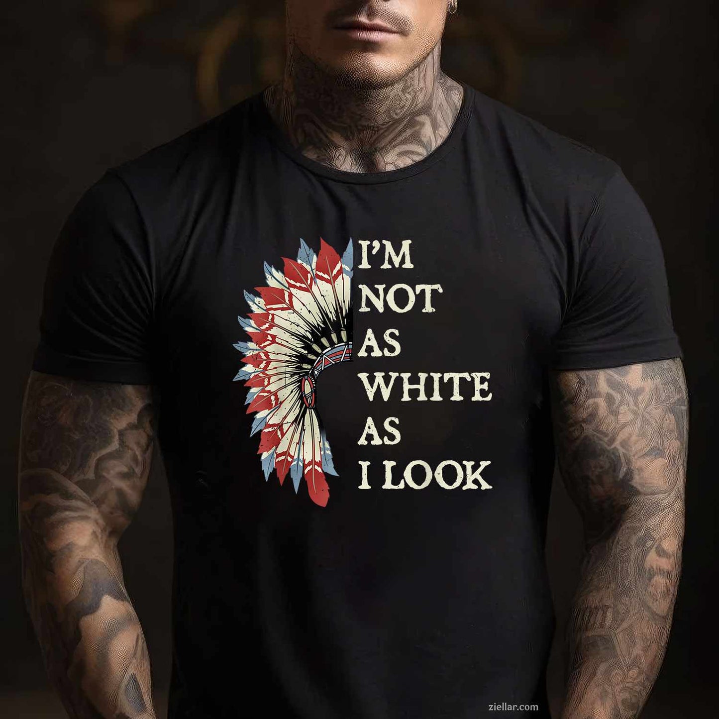 I'M Not As White As I Look, Native American Indian Day Pride T-Shirt And Tee For Adults
