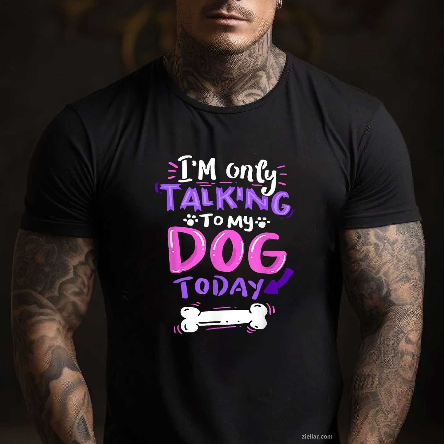 I'M Only Talking To My Dog Today T-Shirt, Dog Lover Gift Vintage Graphic Tee For Adults Men Women