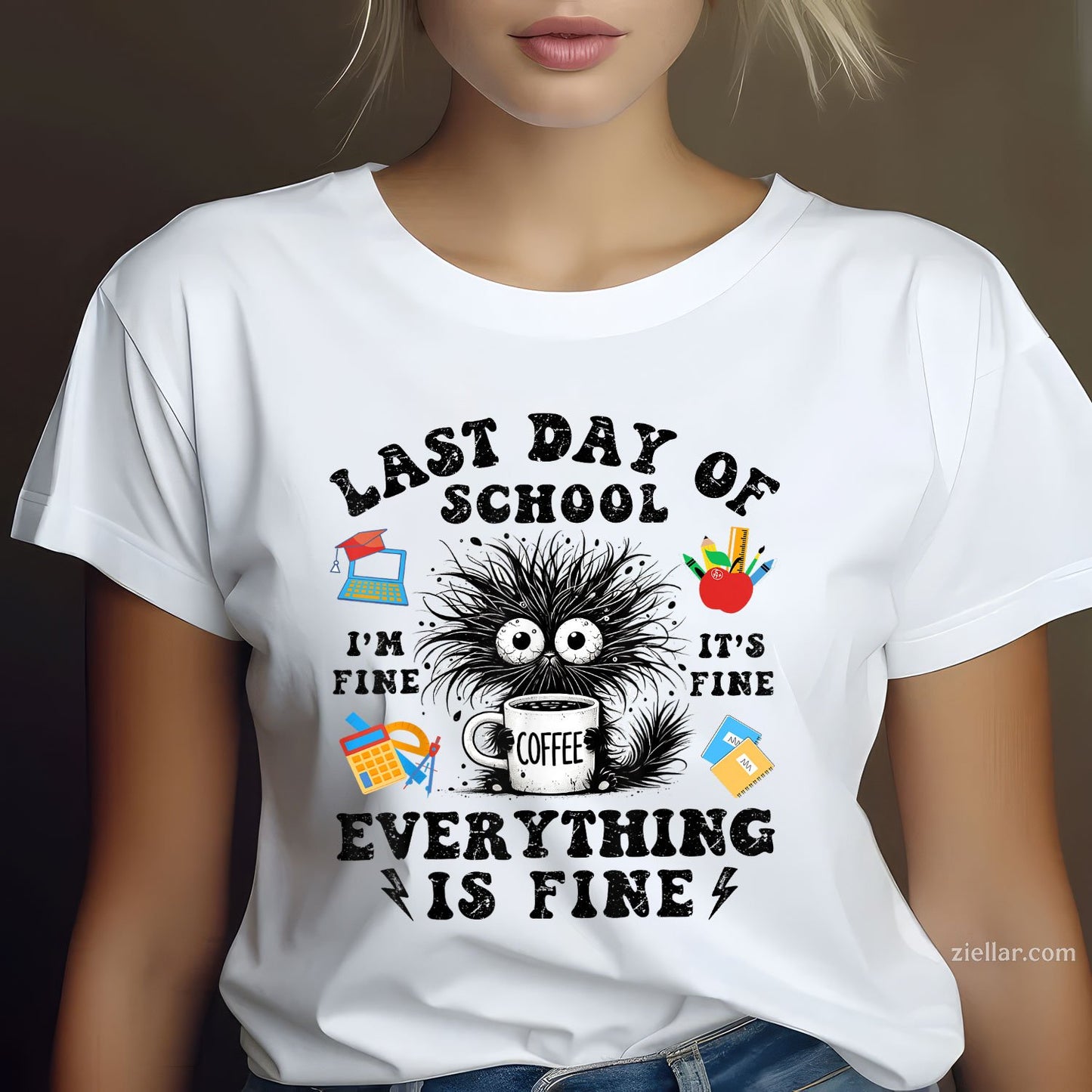 I Survived School Year Tee and T-Shirt, Funny Cat T-Shirt Gift for Last Day of School Adults