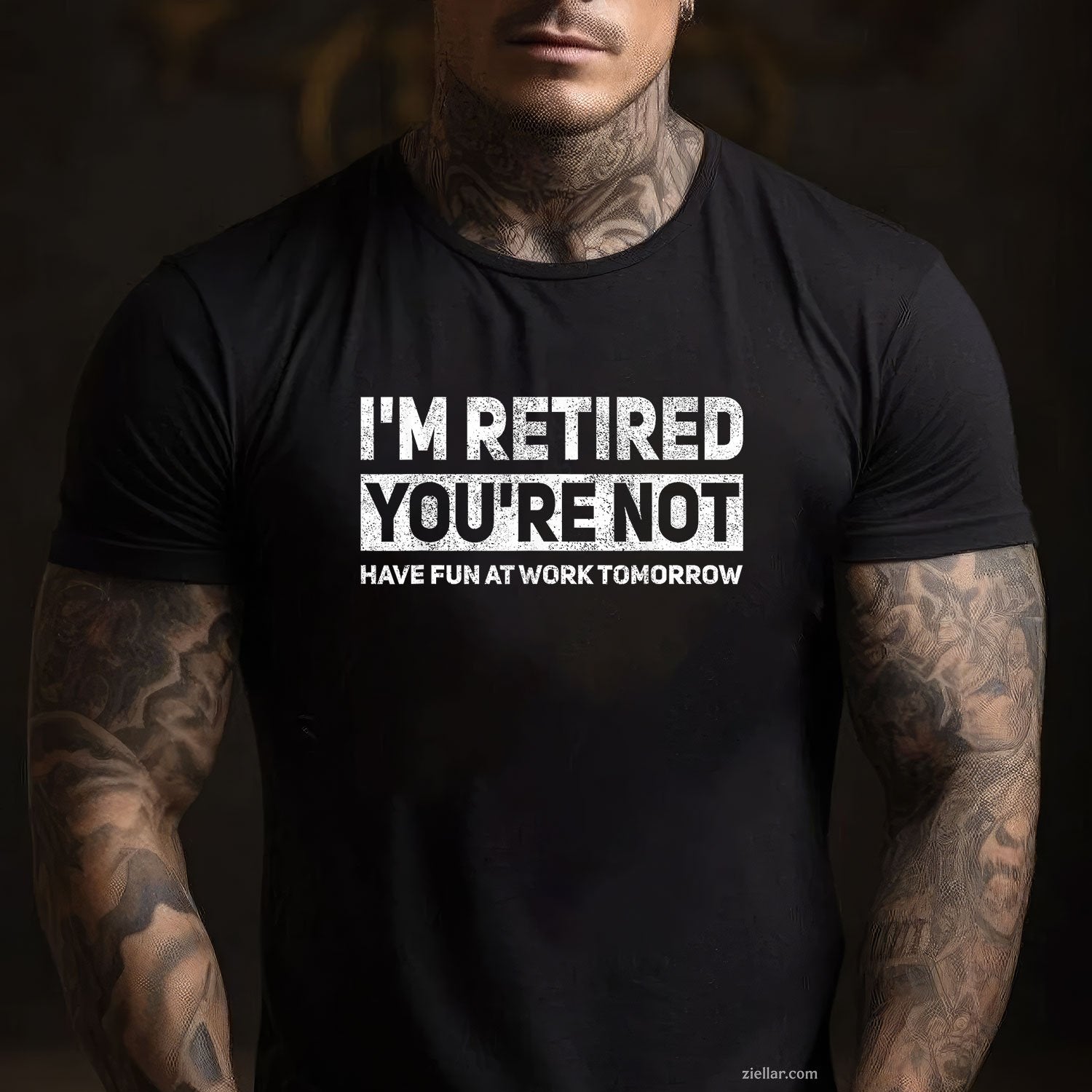 I’m Retired You’re Not Tee and T-Shirt, Funny Work Joke T-Shirt Gift for Adults