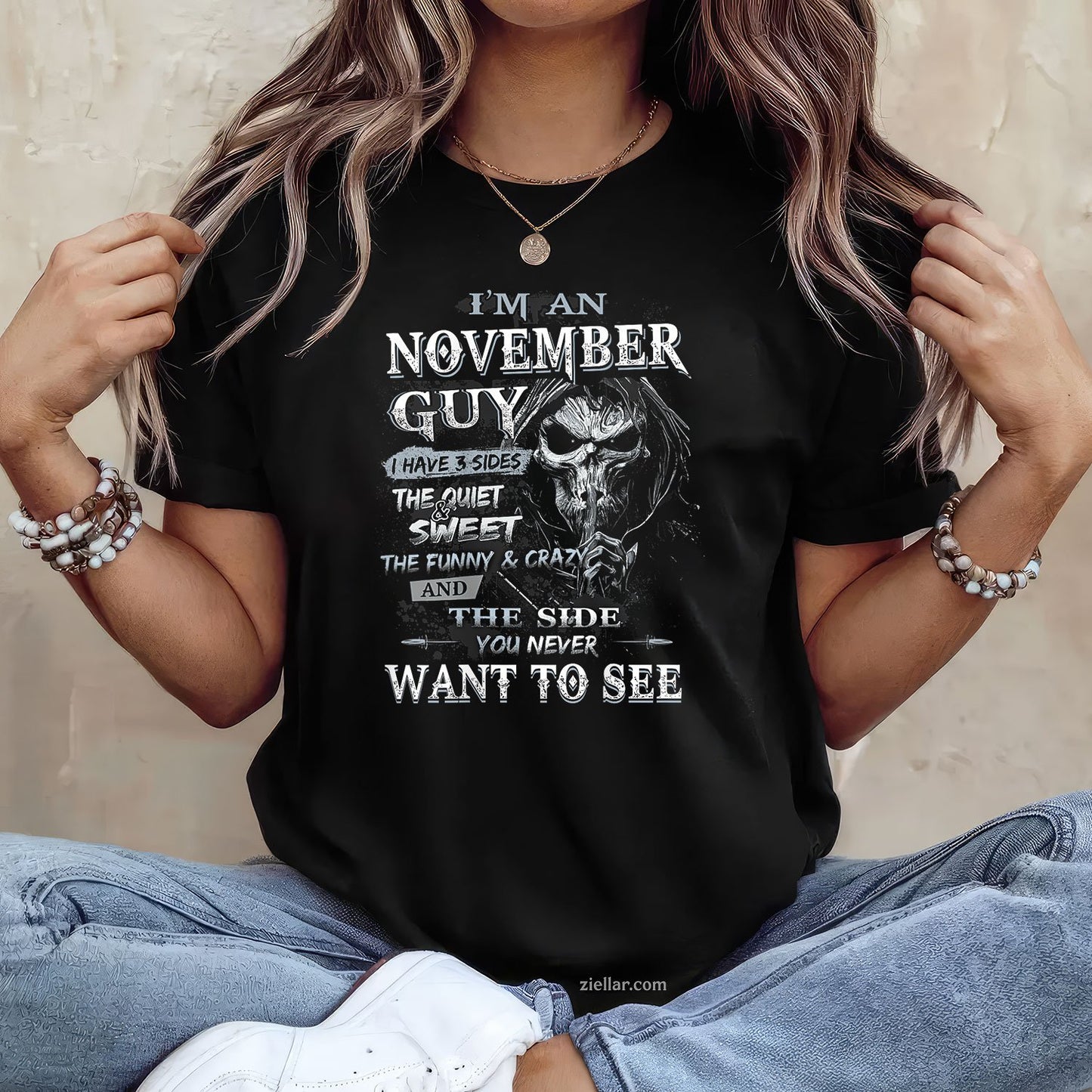 I’m a November Guy Tee and T-Shirt, Funny 3 Sides Personality Birthday T-Shirt for Men Adults