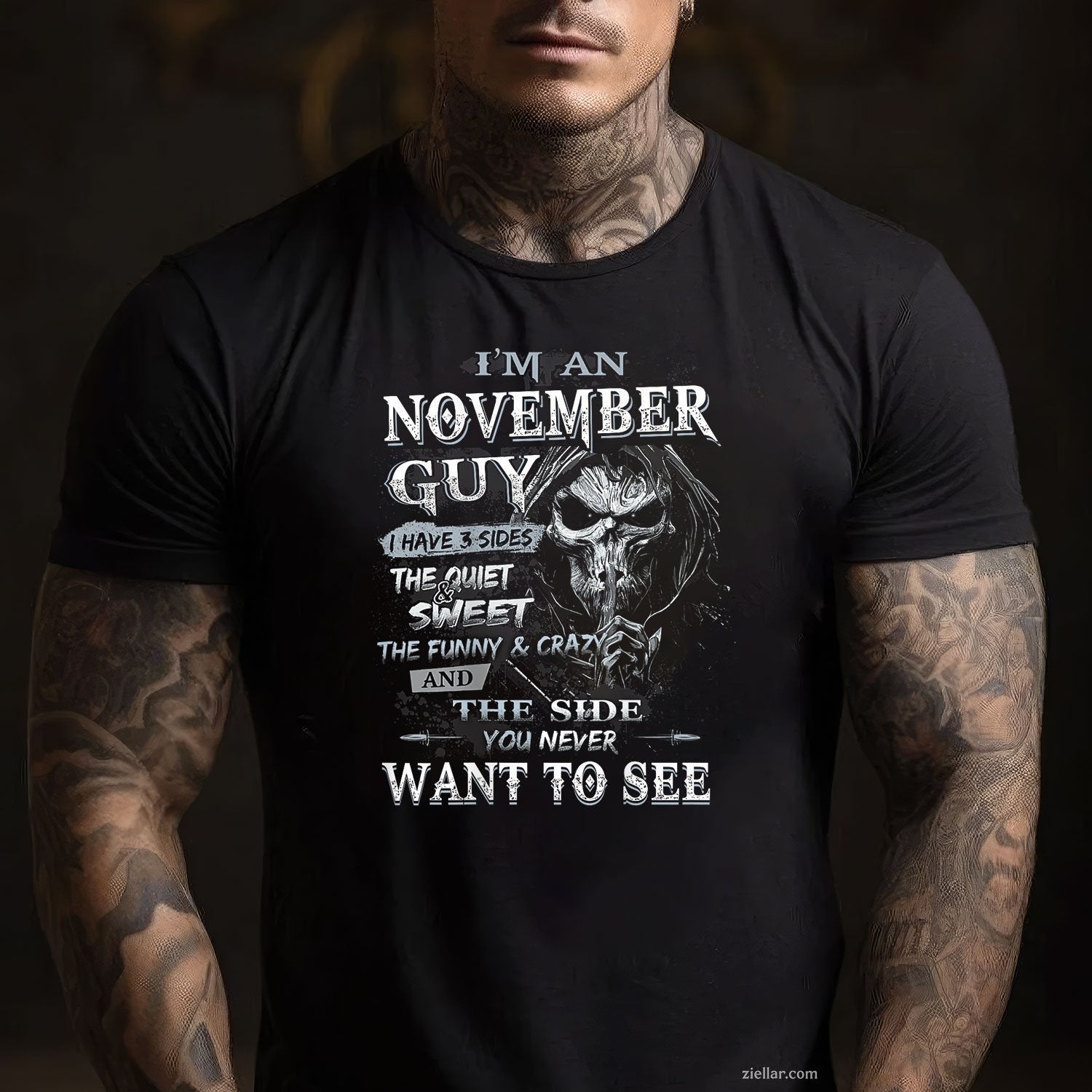 I’m a November Guy Tee and T-Shirt, Funny 3 Sides Personality Birthday T-Shirt for Men Adults