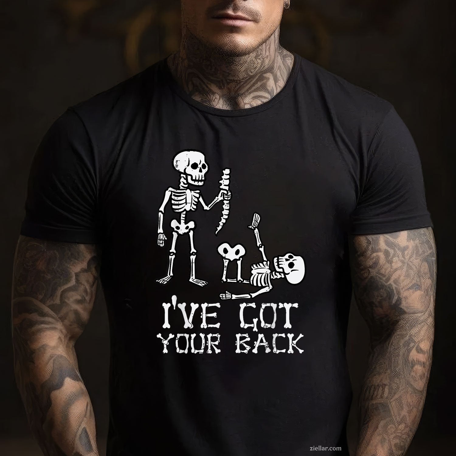I’ve Got Your Back Tee and T-Shirt, Halloween Skeleton Costume T-Shirt Gift for Adults