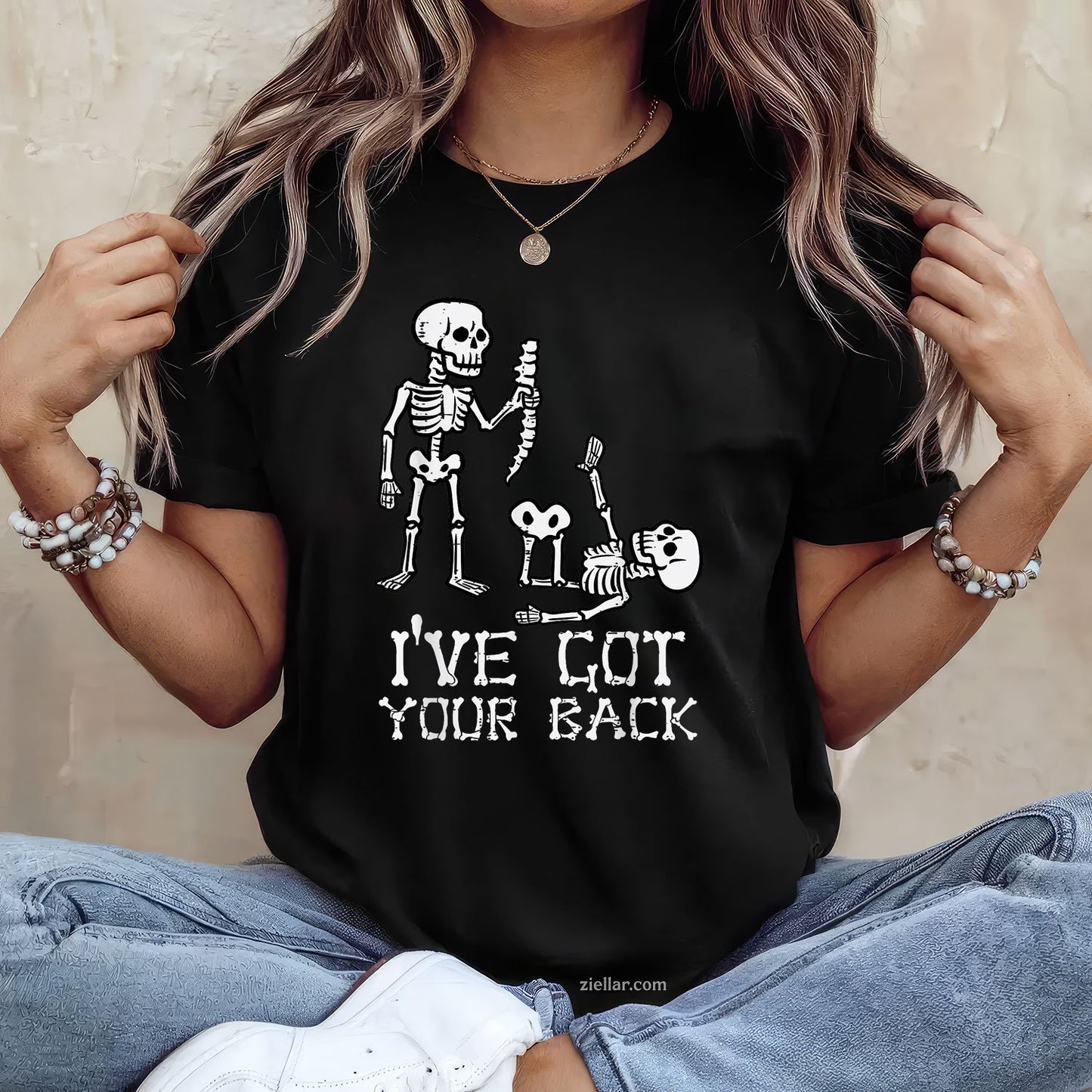 I’ve Got Your Back Tee and T-Shirt, Halloween Skeleton Costume T-Shirt Gift for Adults