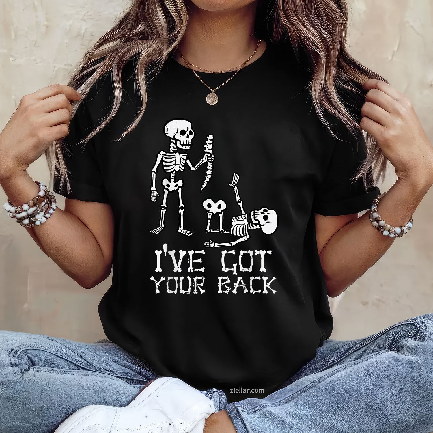 I’ve Got Your Back Tee and T-Shirt, Halloween Skeleton Costume T-Shirt Gift for Adults