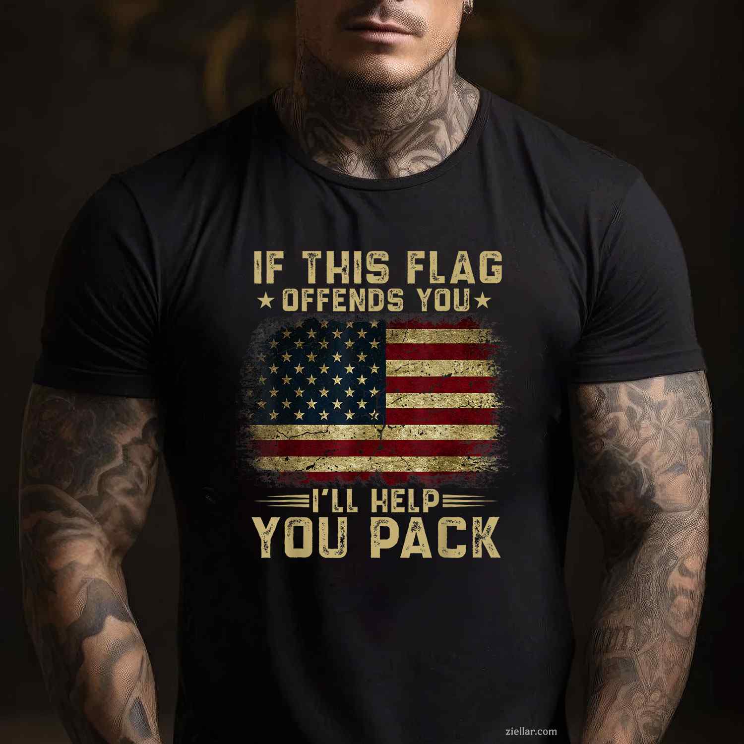 If This Flag Offends You I'Ll Help You Pack, American Flag T-Shirt And Tee For Adults