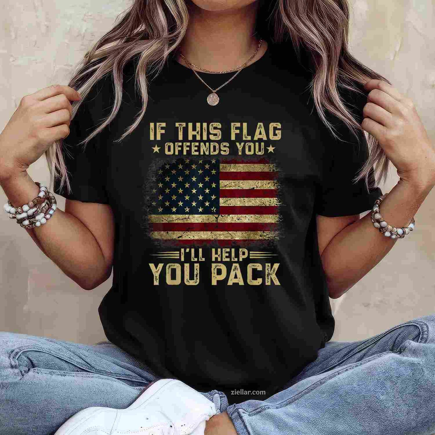 If This Flag Offends You I'Ll Help You Pack, American Flag T-Shirt And Tee For Adults