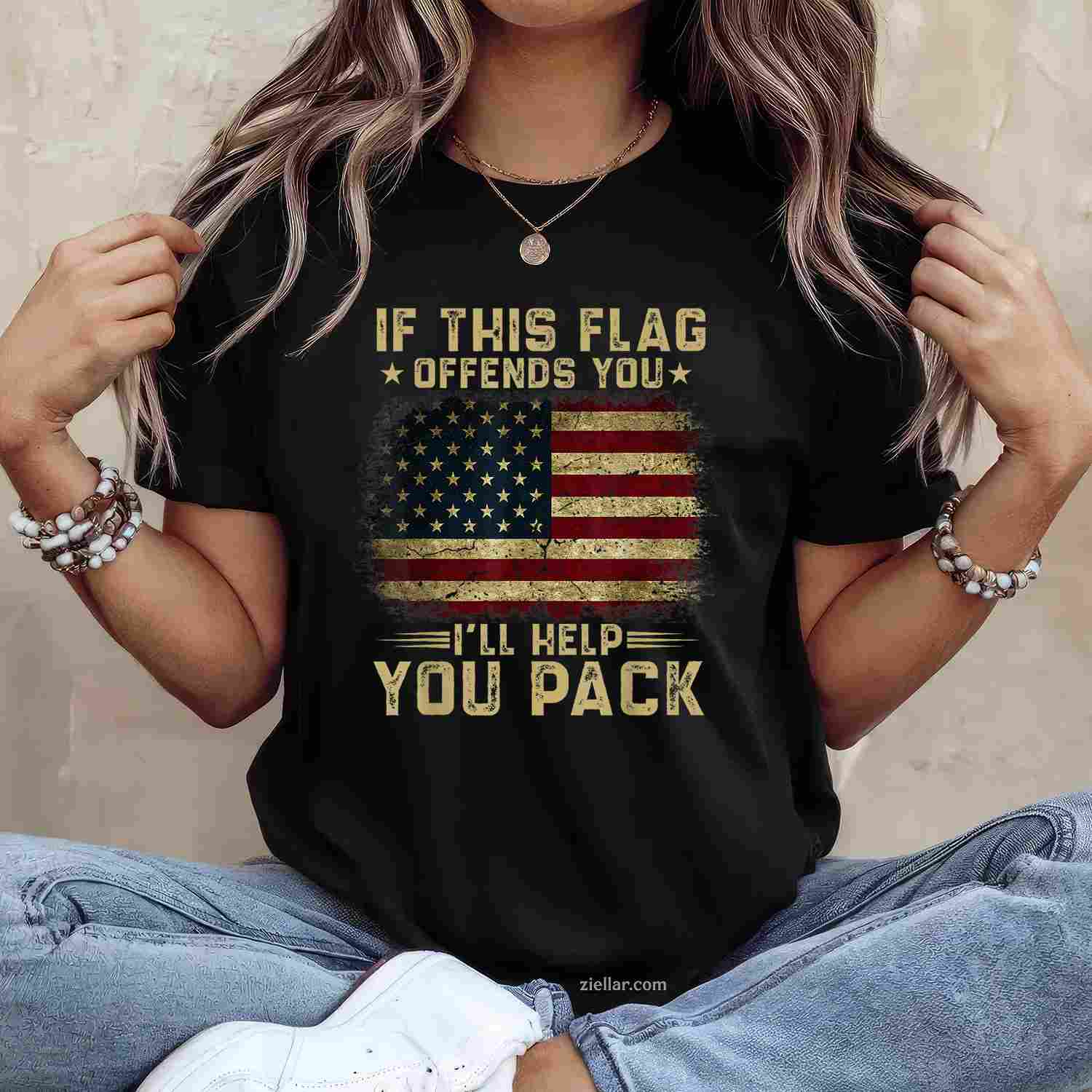 If This Flag Offends You I'Ll Help You Pack, American Flag T-Shirt And Tee For Adults