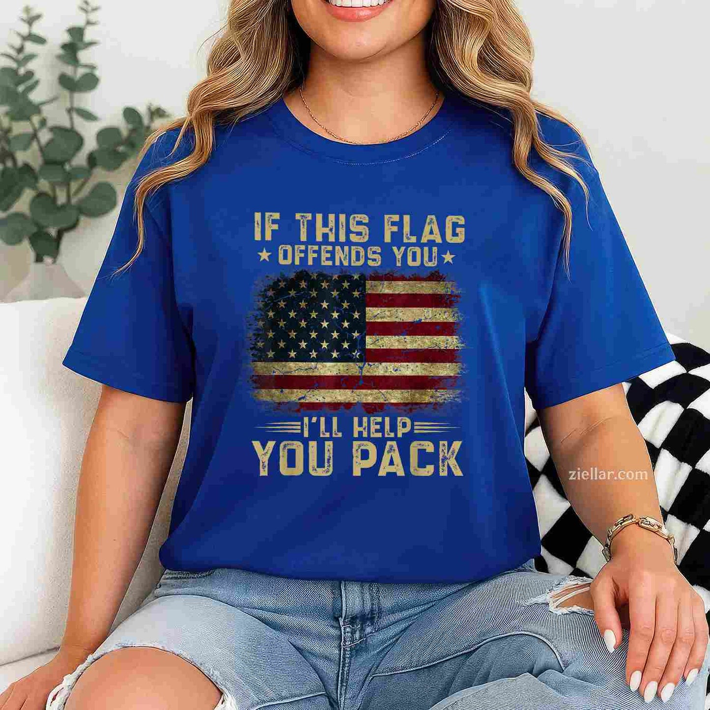 If This Flag Offends You I'Ll Help You Pack, American Flag T-Shirt And Tee For Adults