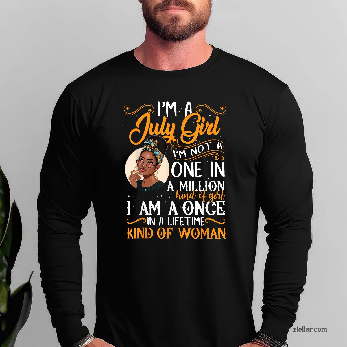 I'm A July Girl Black Women Cancer Long Sleeve Shirt, Patriotic USA Independence Day Gift