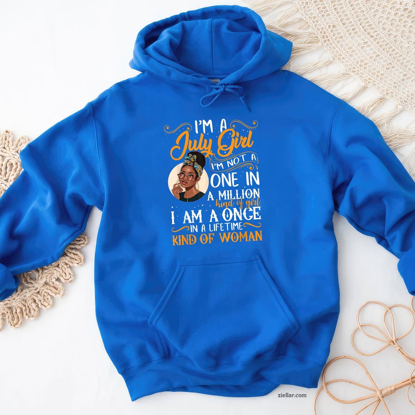 I'm A July Girl Black Women Cancer Hoodie Shirt, Patriotic USA Independence Day Gift