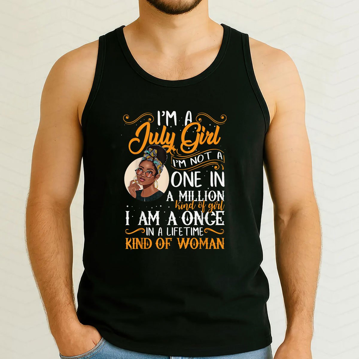 I'm A July Girl Black Women Cancer Tank Top Shirt, Patriotic USA Independence Day Gift