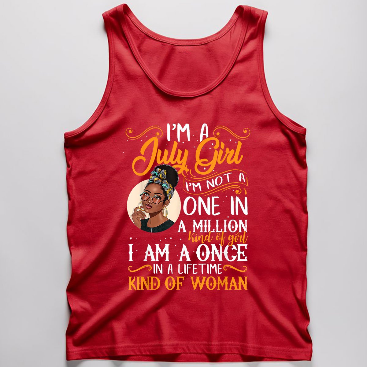 I'm A July Girl Black Women Cancer Tank Top Shirt, Patriotic USA Independence Day Gift