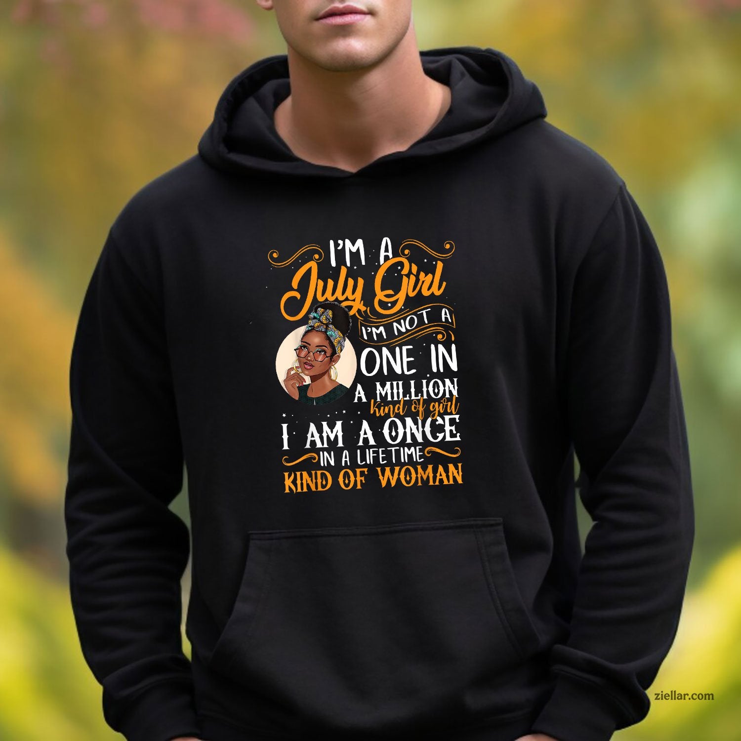 I'm A July Girl Black Women Cancer Hoodie Shirt, Patriotic USA Independence Day Gift