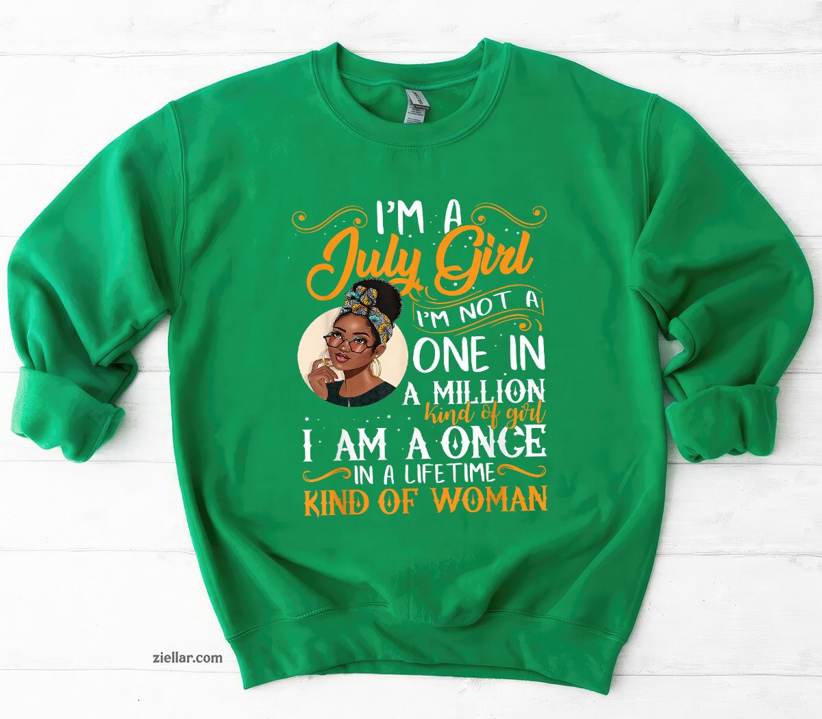 I'm A July Girl Black Women Cancer Sweatshirt, Patriotic USA Independence Day Gift