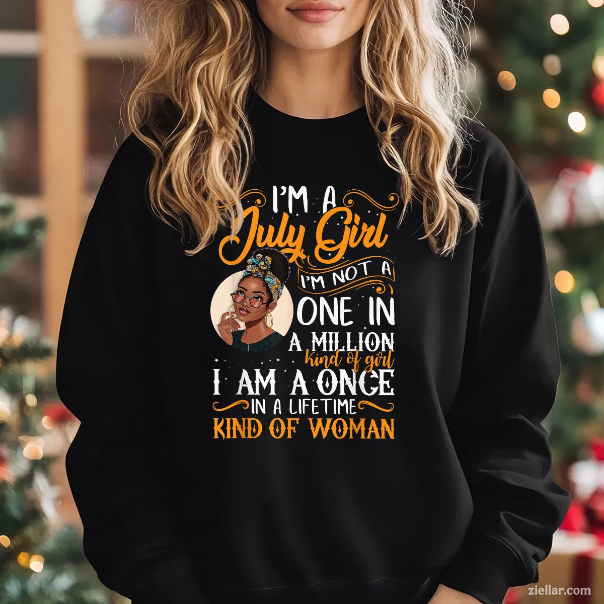 I'm A July Girl Black Women Cancer Sweatshirt, Patriotic USA Independence Day Gift