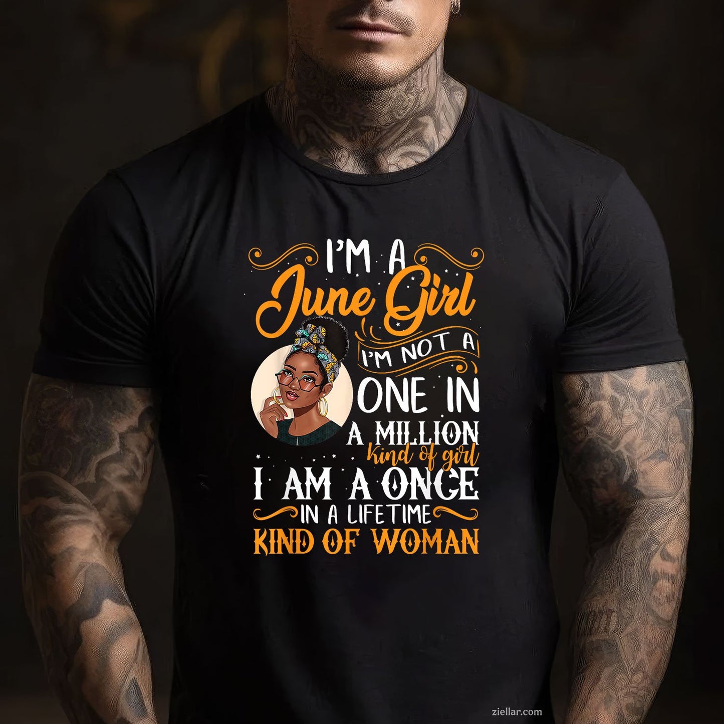 Im A June Girl Black Women Gemini Tee