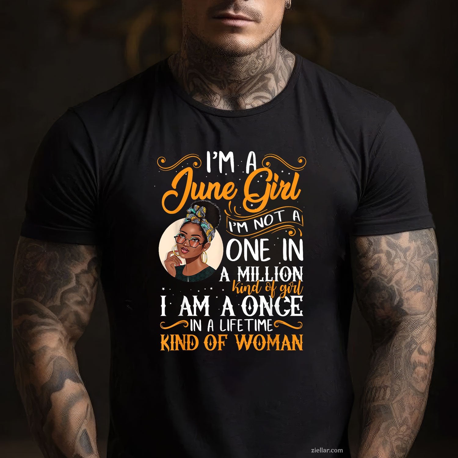 Im A June Girl Black Women Gemini Tee