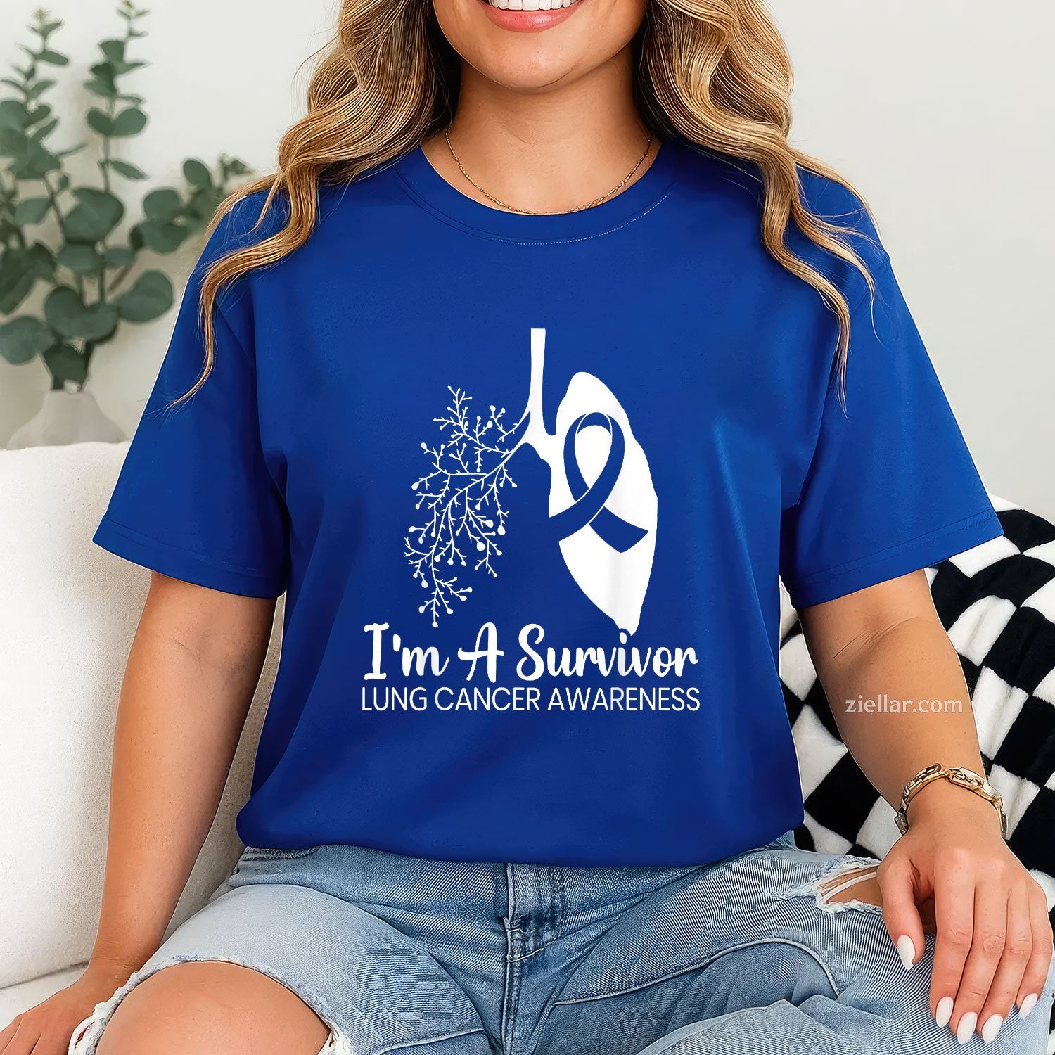 I'm A Survivor Lung Cancer Awareness Month White Ribbon T-Shirt