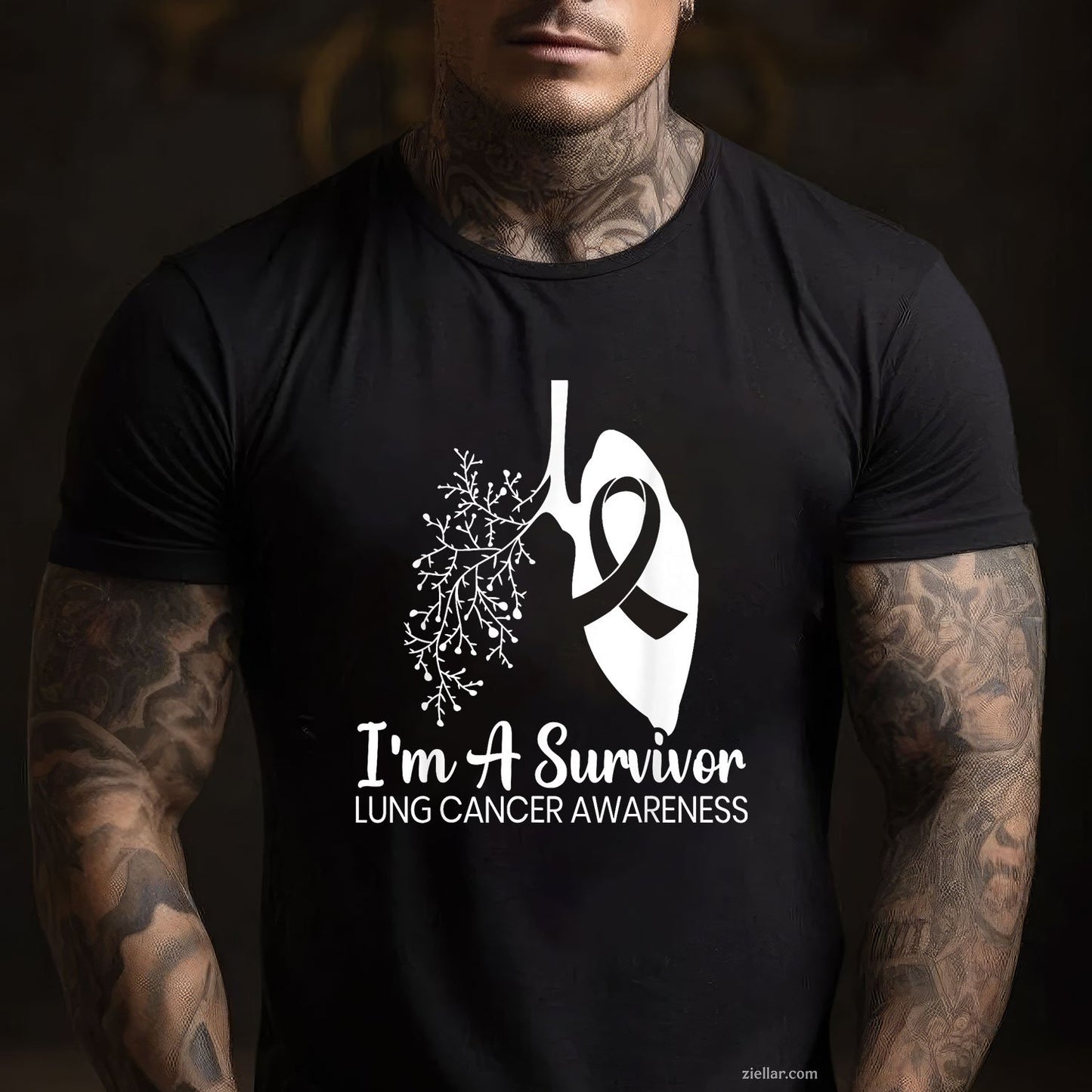 I'm A Survivor Lung Cancer Awareness Month White Ribbon T-Shirt