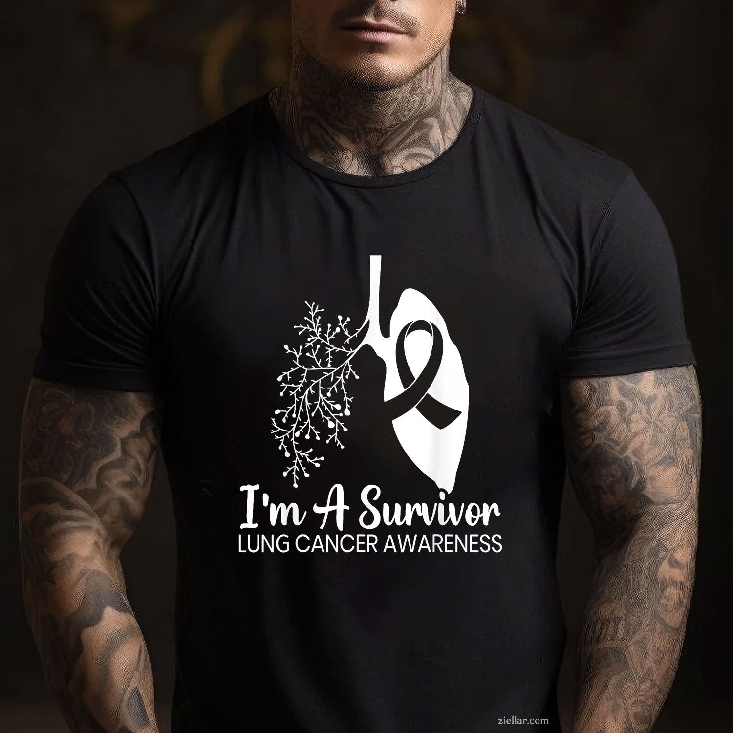 I'm A Survivor Lung Cancer Awareness Month White Ribbon T-Shirt