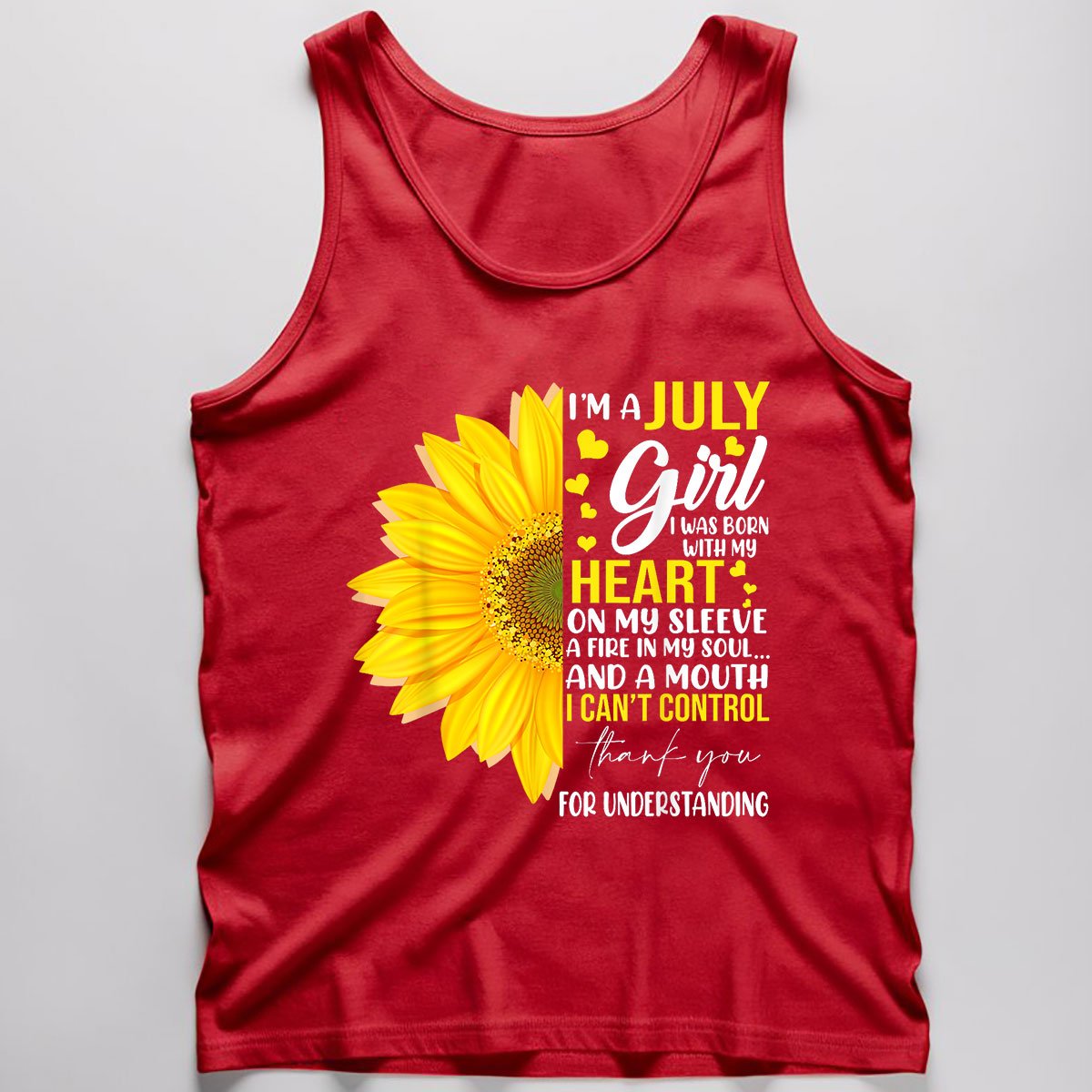 I'm July Girl Sunflower Matching Born On Birthday Tank Top Shirt Tee Gift