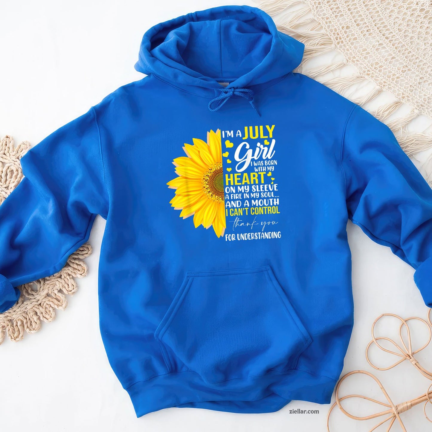 I'm July Girl Sunflower Matching Born On Birthday Hoodie Shirt