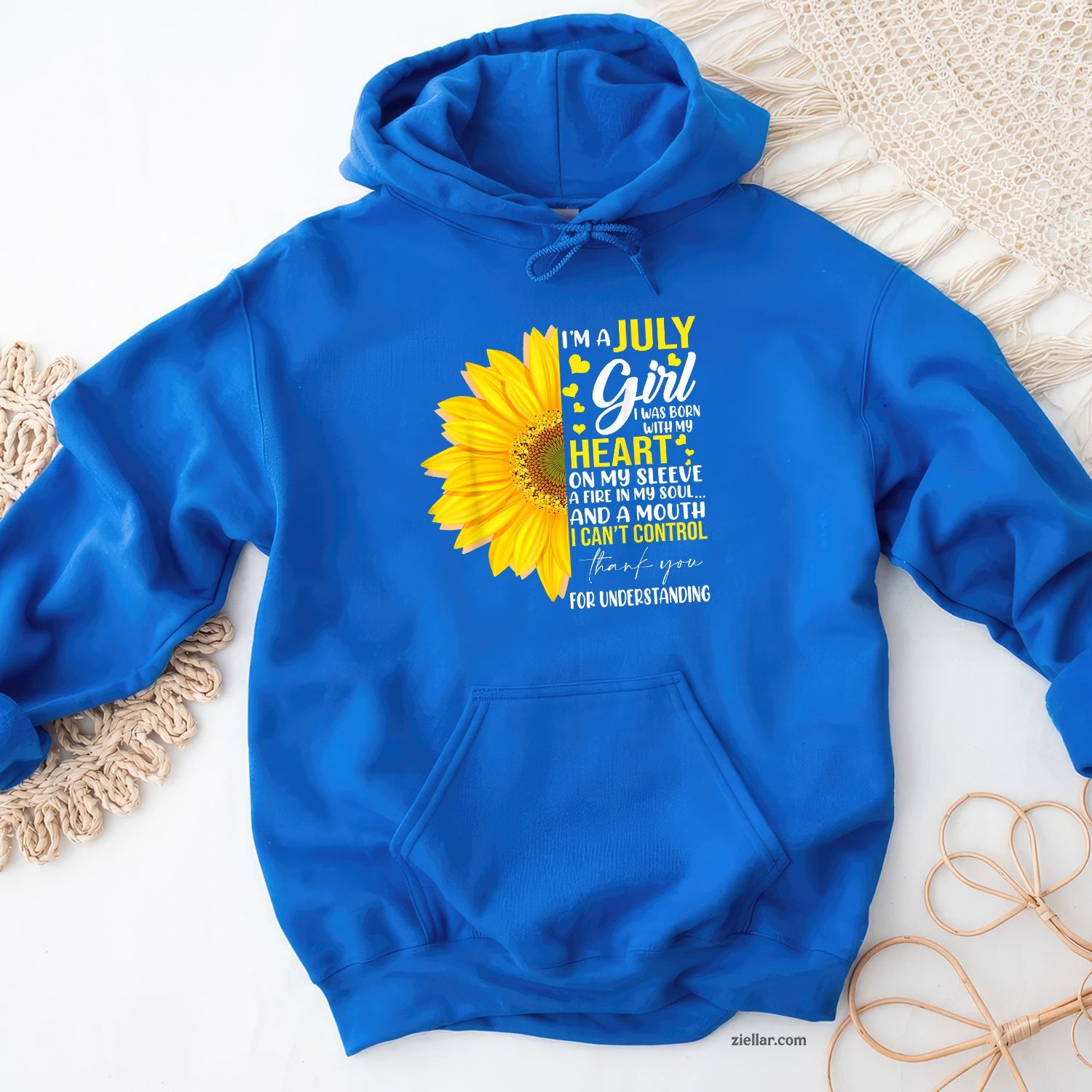 I'm July Girl Sunflower Matching Born On Birthday Hoodie Shirt