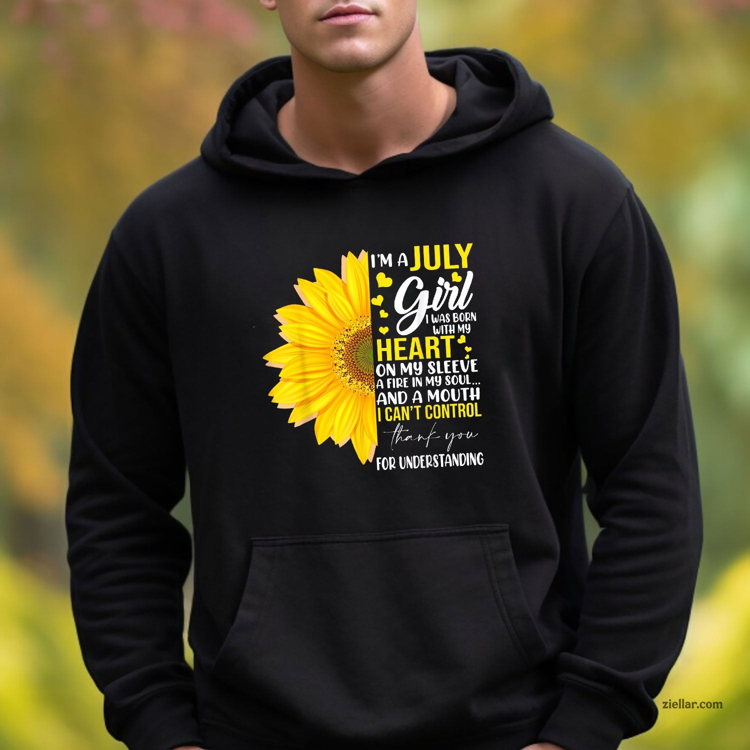 I'm July Girl Sunflower Matching Born On Birthday Hoodie Shirt Perfect Gift