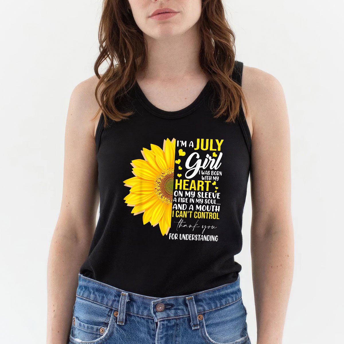 I'm July Girl Sunflower Matching Born On Birthday Tank Top Shirt Tee Gift