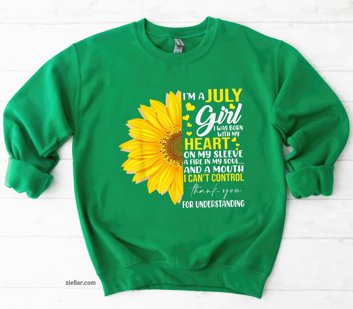 I'm July Girl Sunflower Matching Born On Birthday Sweatshirt Limited Edition