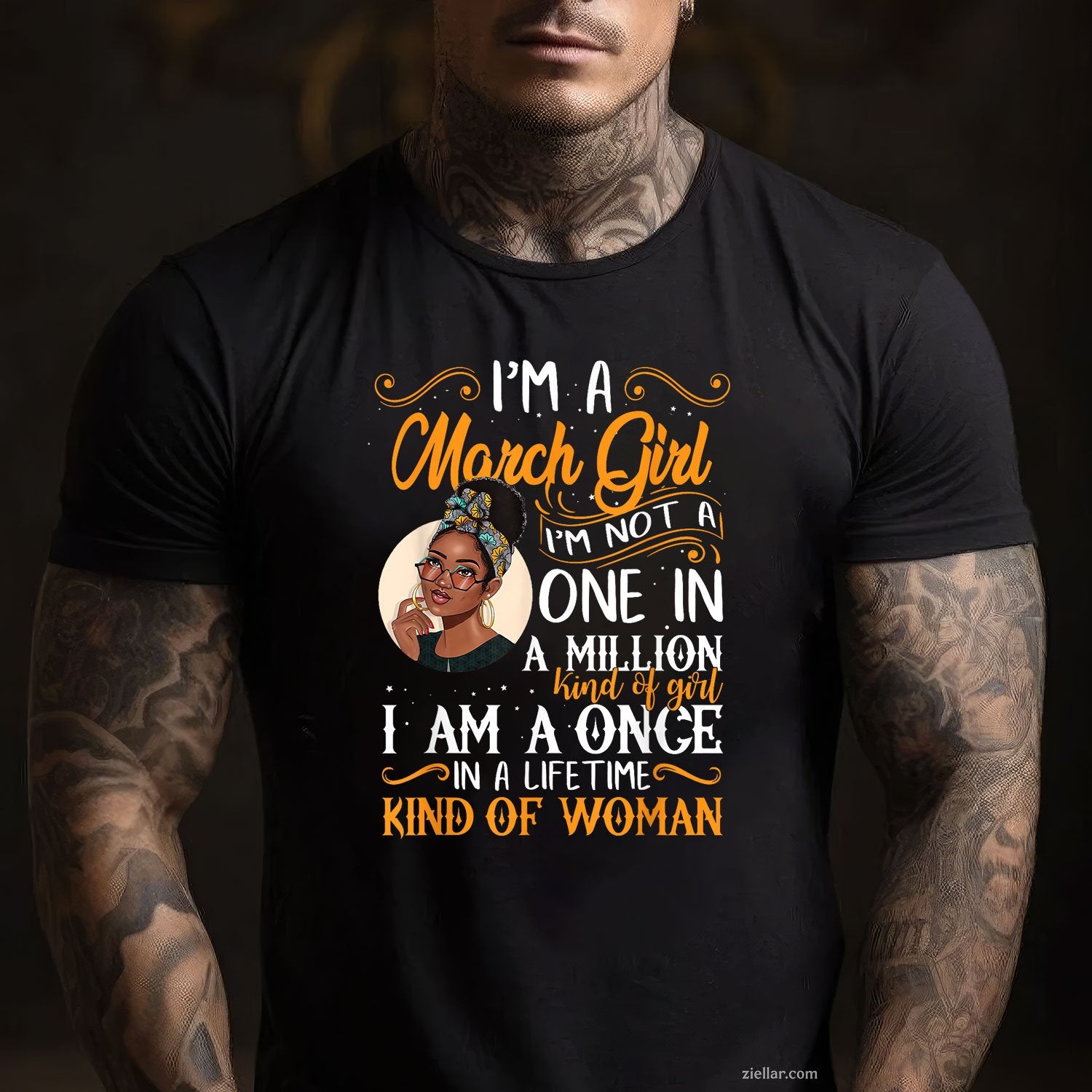 I'm a March Girl Tee and T-Shirt, Black Women Pisces Birthday T-Shirt Gift for Adults