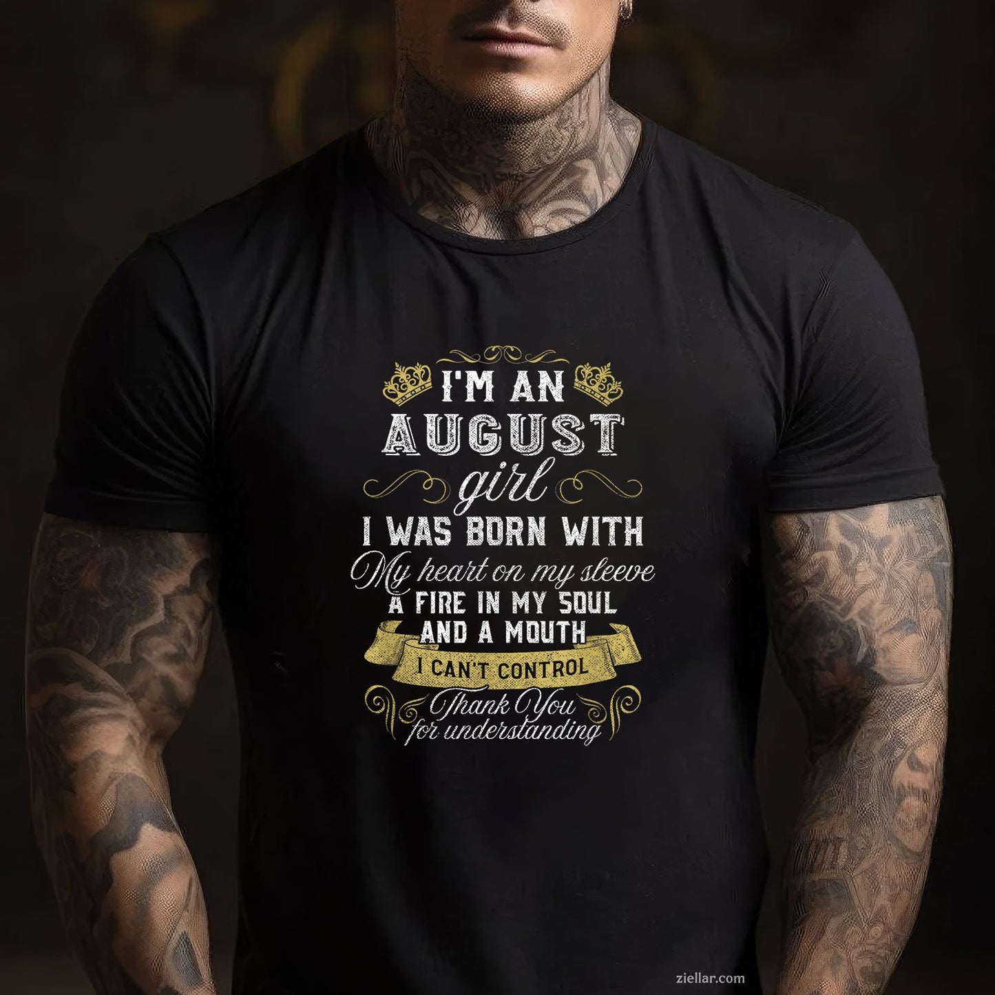 I'm an August Girl Tee and T-Shirt, Leo Birthday Gift T-Shirt for Women Adults