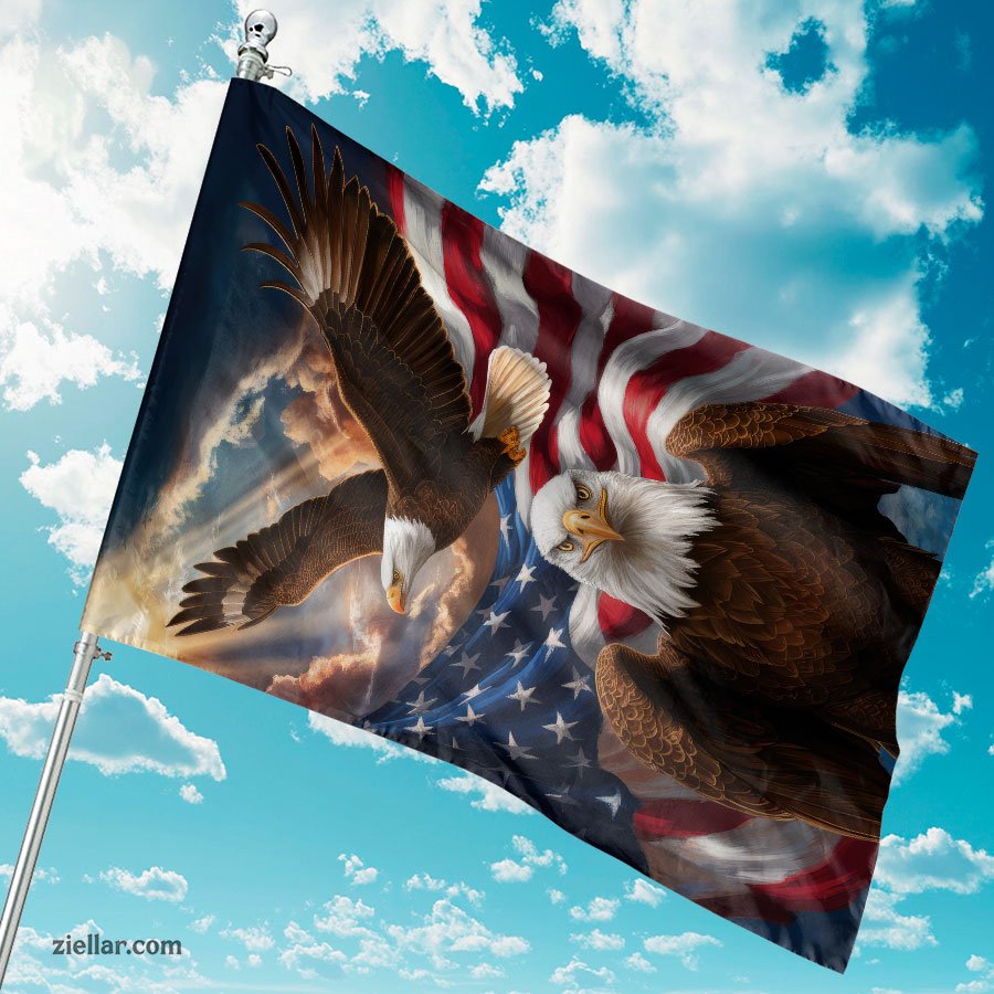 Independence Day Garden Flag - Patriotic Eagle Outdoor Banner for Yard Decor