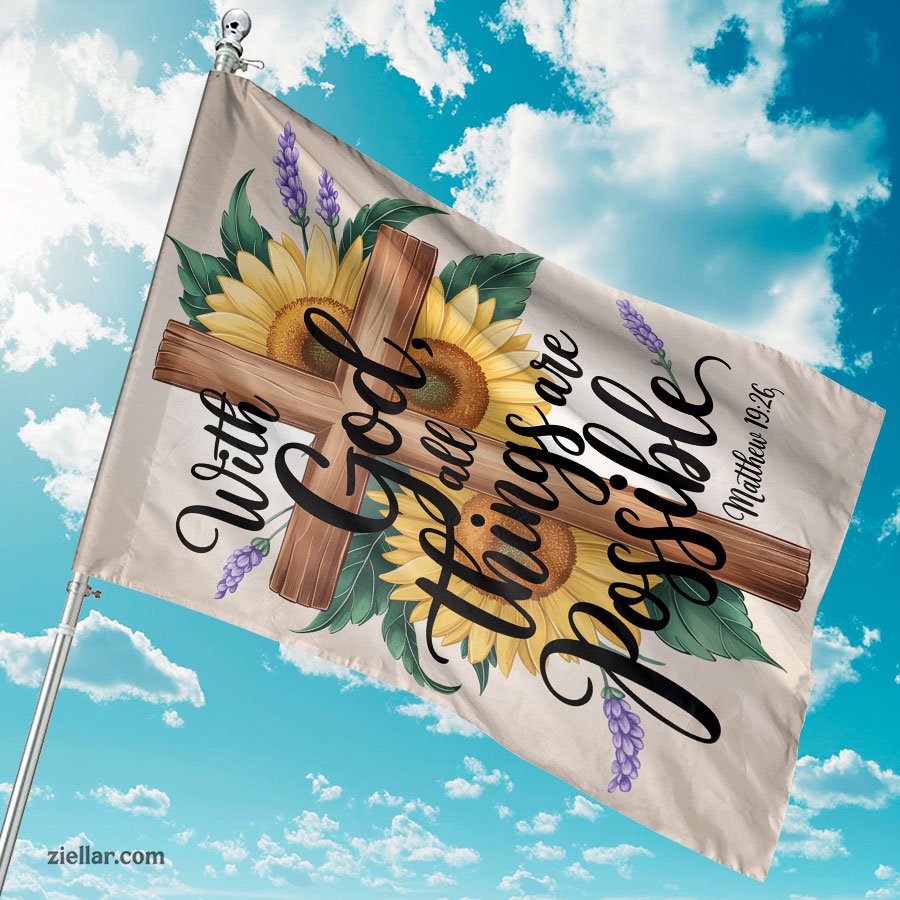 Inspirational Sunflower Garden Flag 12x18 Inch, Double Sided Floral Yard Decor