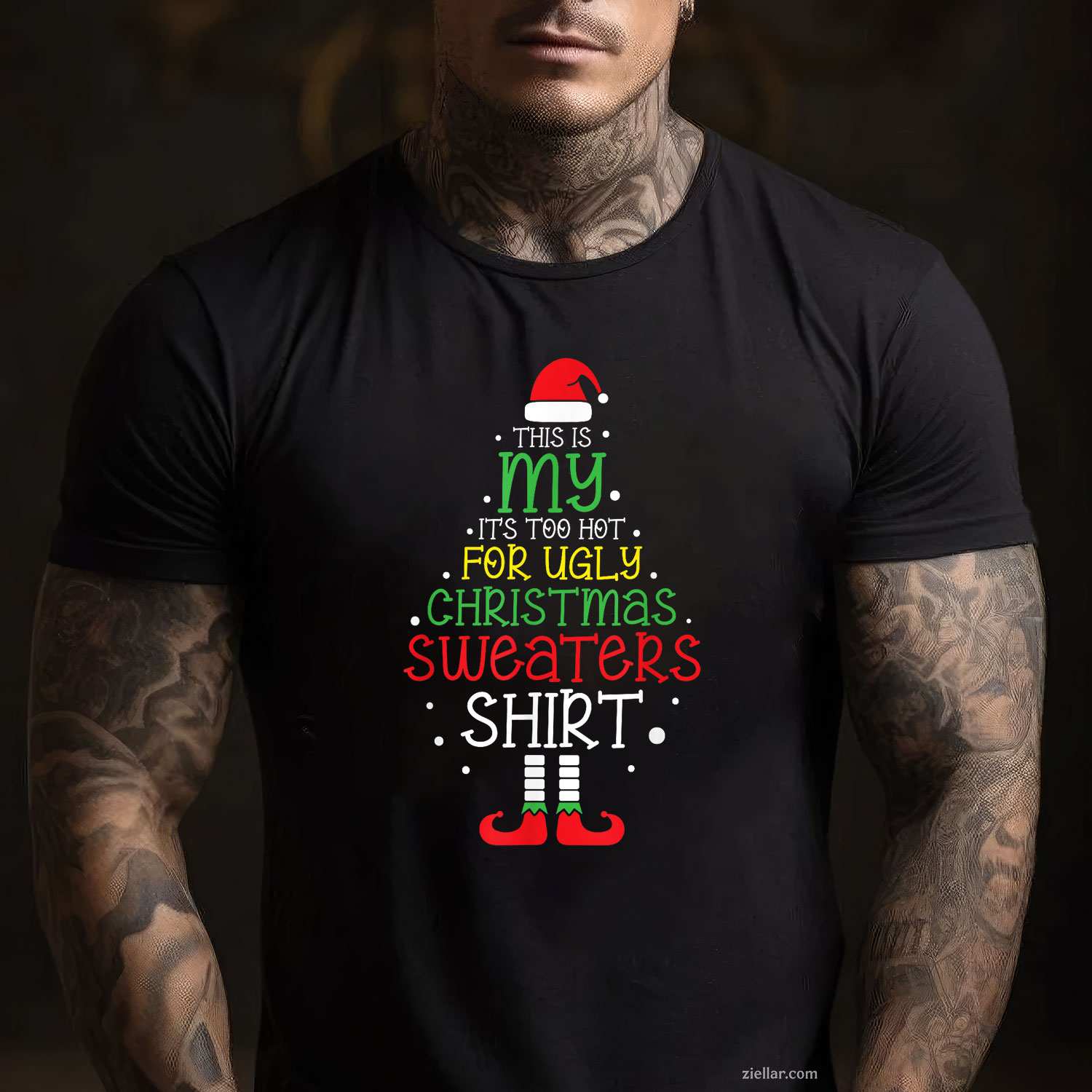 It'S Too Hot For Ugly Christmas Shirt Funny Xmas Men Women T-Shirt_ Humorous Holiday Party Tee