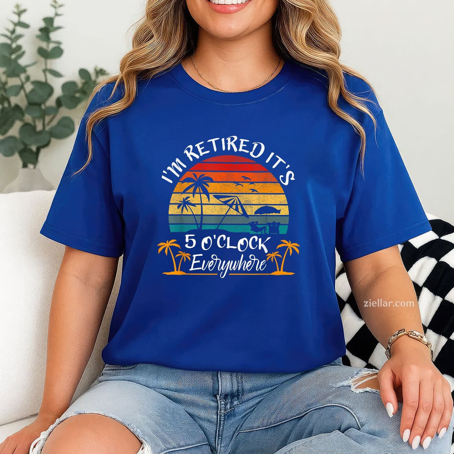 It’s 5 O’Clock Everywhere Tee and T-Shirt, Funny Retired Summer T-Shirt Gift for Adults