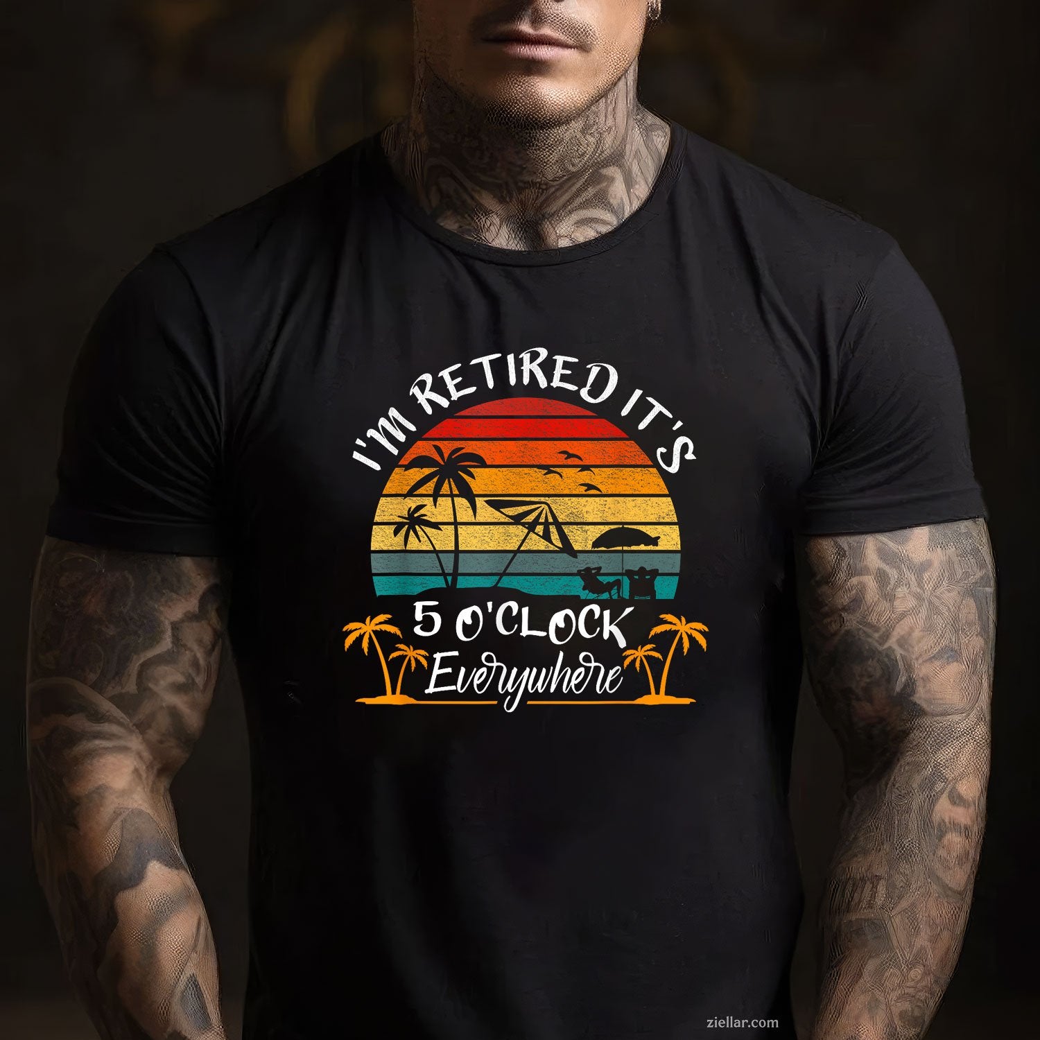 It’s 5 O’Clock Everywhere Tee and T-Shirt, Funny Retired Summer T-Shirt Gift for Adults