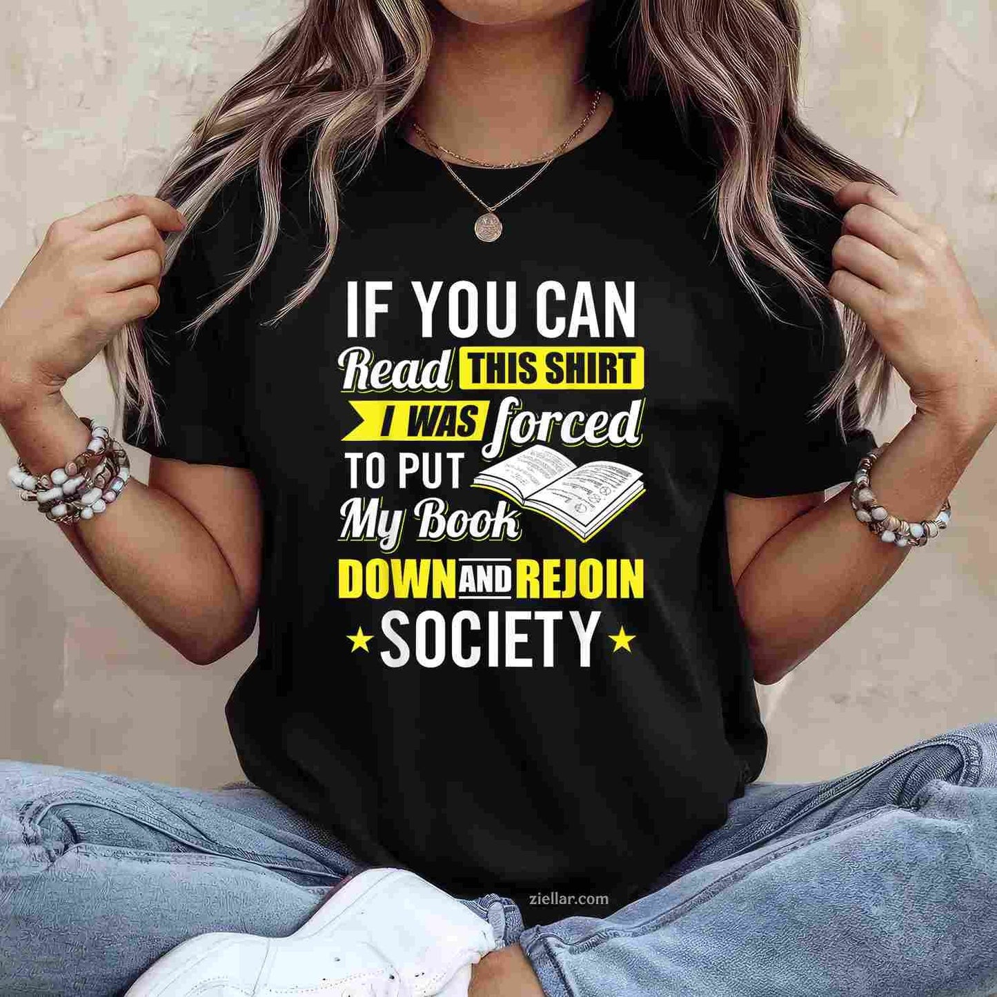 I was Forced to Put my Book down - Book Lover Reading T-Shirt