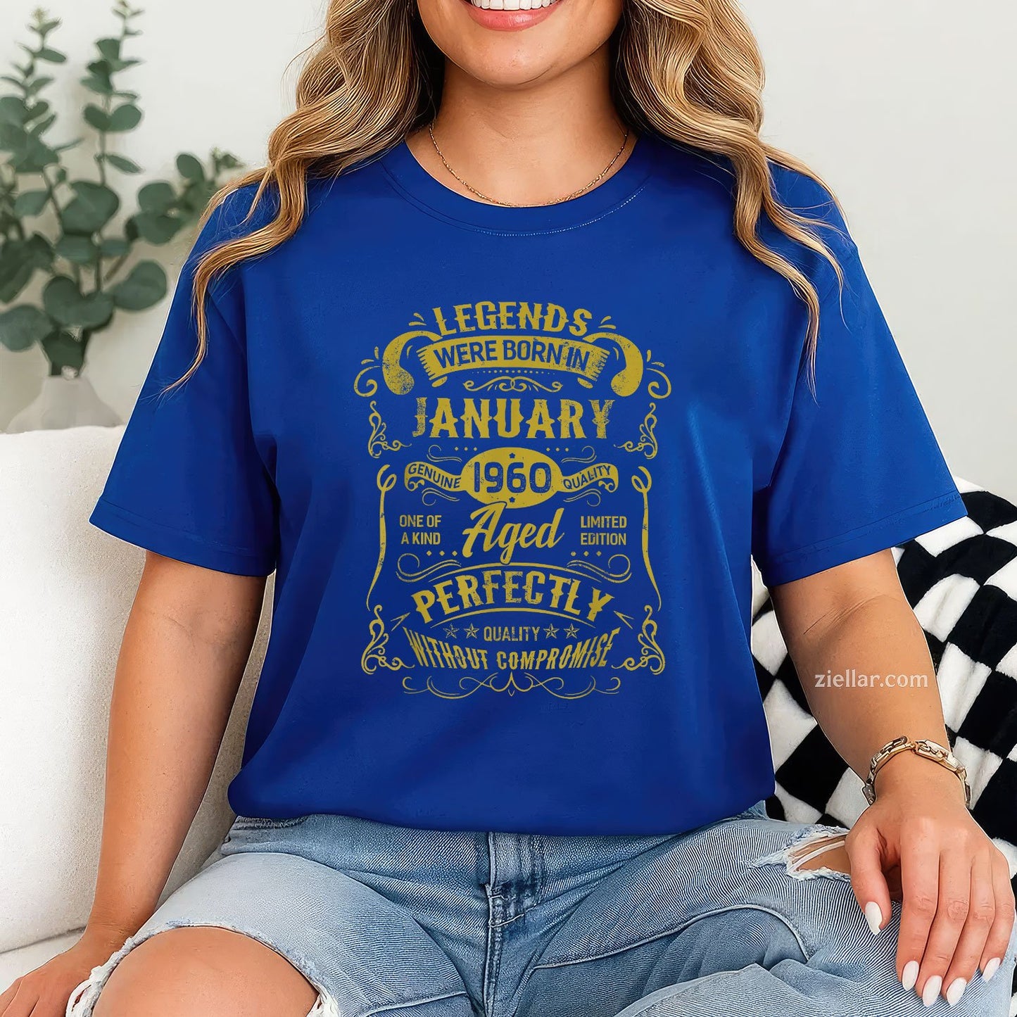 January 1960 Legends Were Born Tee and T-Shirt, Vintage Birthday T-Shirt for Adults Aged Perfectly