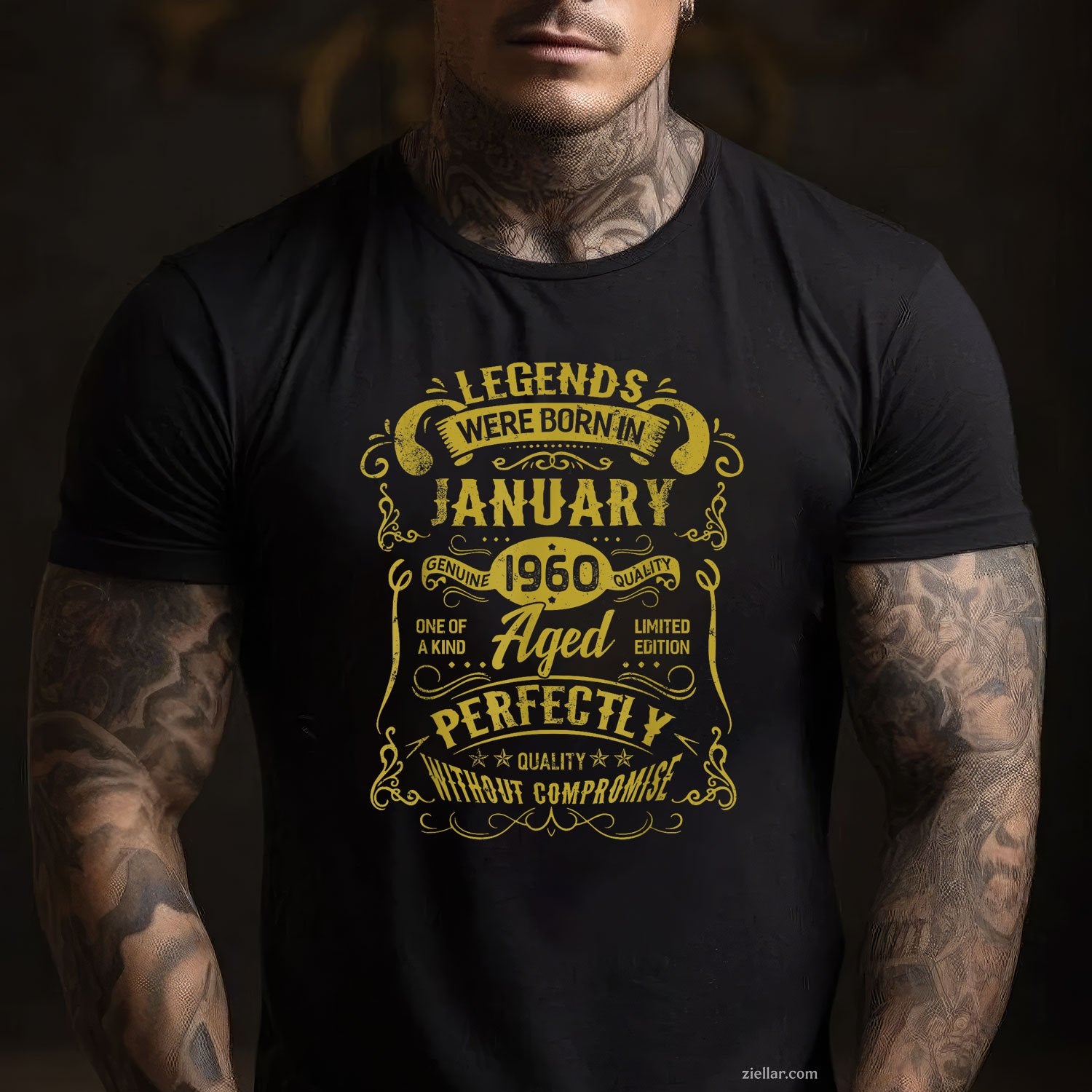 January 1960 Legends Were Born Tee and T-Shirt, Vintage Birthday T-Shirt for Adults Aged Perfectly